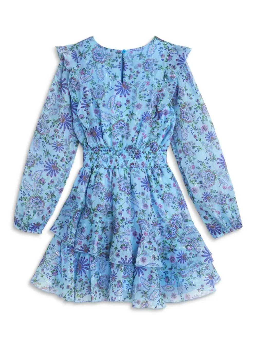 AQUA Girls' Lovely Long Sleeved Ruffled Mini Dress, Little Kid, Big Kid NWT